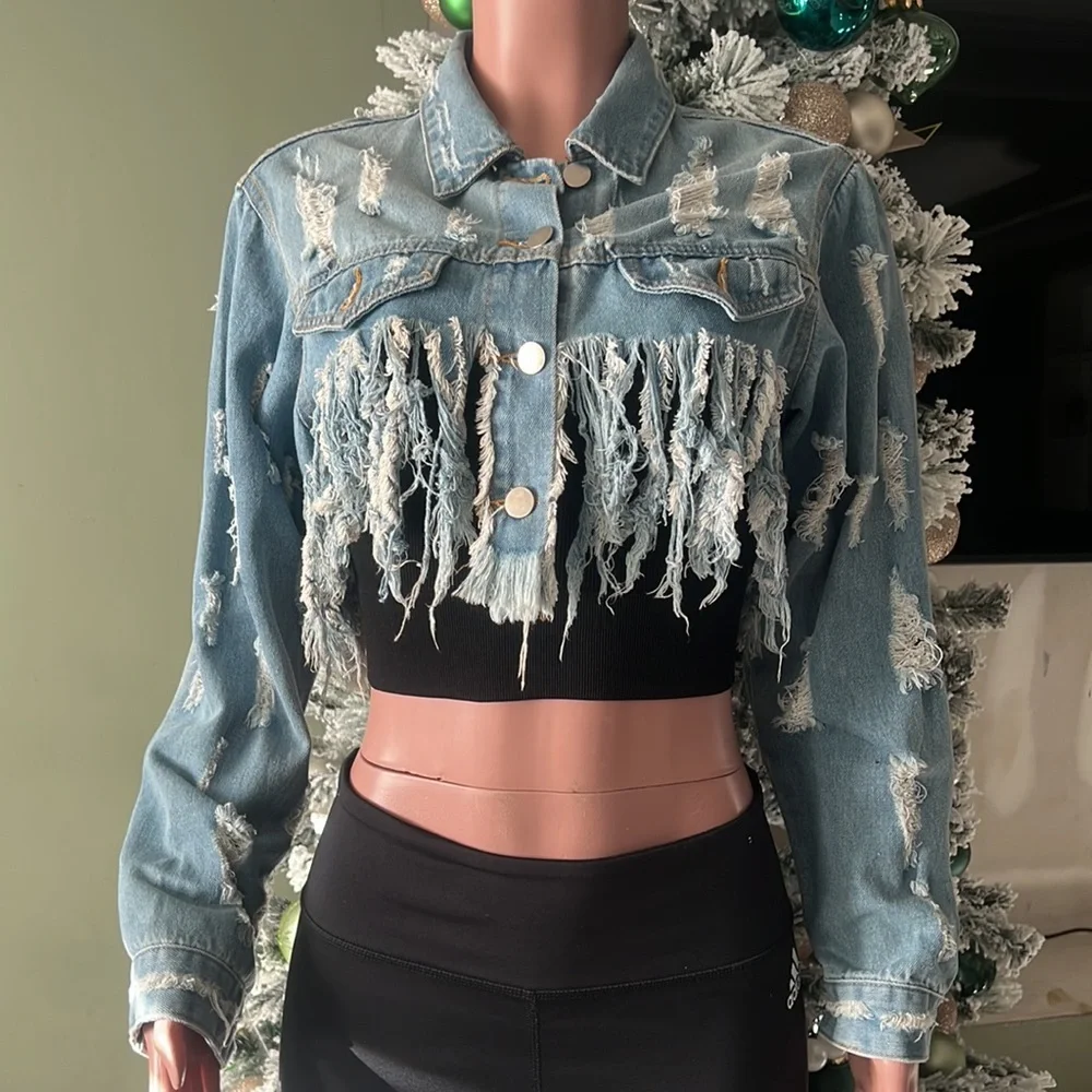 Ultra cropper Denim jacket - Picture 5 of 6
